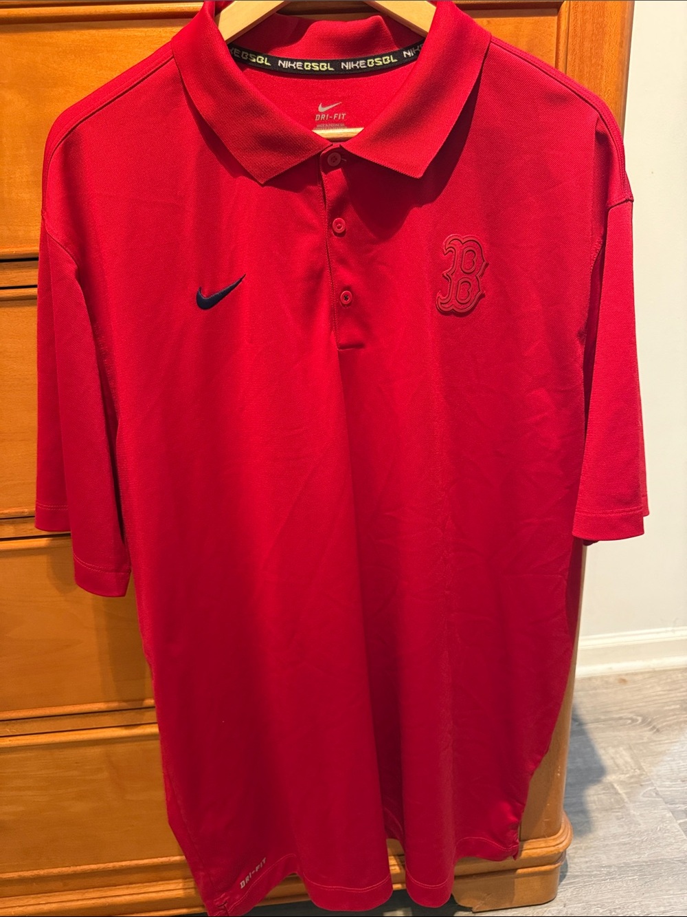 Nike Baseball Polo MLB Boston Red Sox Dri Fit Athletic Shirt Mens Size 2XL
